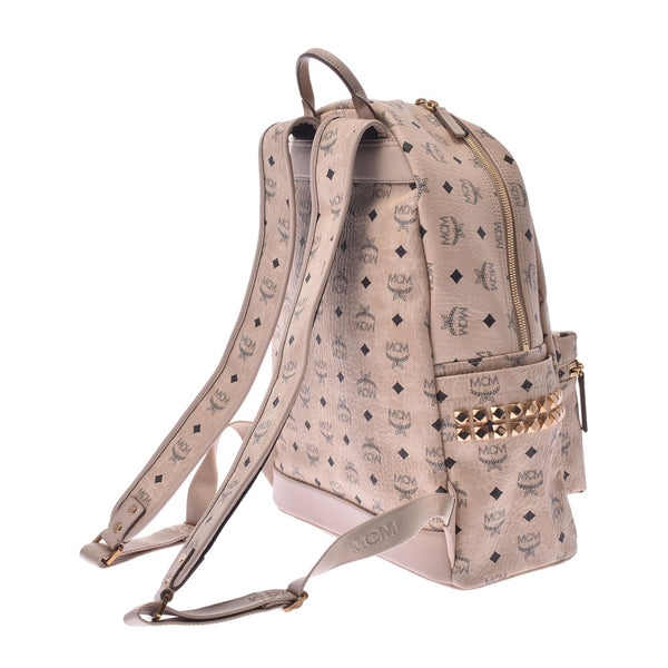 MCM MC M backpack studs beige unisex leather backpack daypack A rank used Ginzo