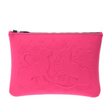 Hermes Hermes Neoban MM Leopard Pink Unisex Polymias Pouch New Silgrin