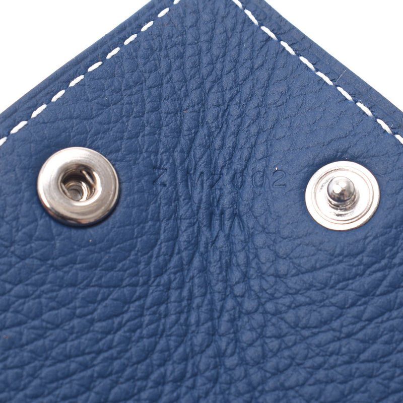 Hermes Hermes配件托盘双色茶/深蓝色银色Bruilding Z雕刻（2021年大约2021岁）英式皮革品牌配件新水池