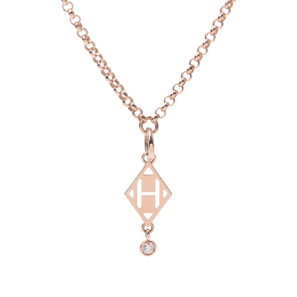 Hermes Hermes Gammad 1P钻石G18PG项链未使用的Silgrin