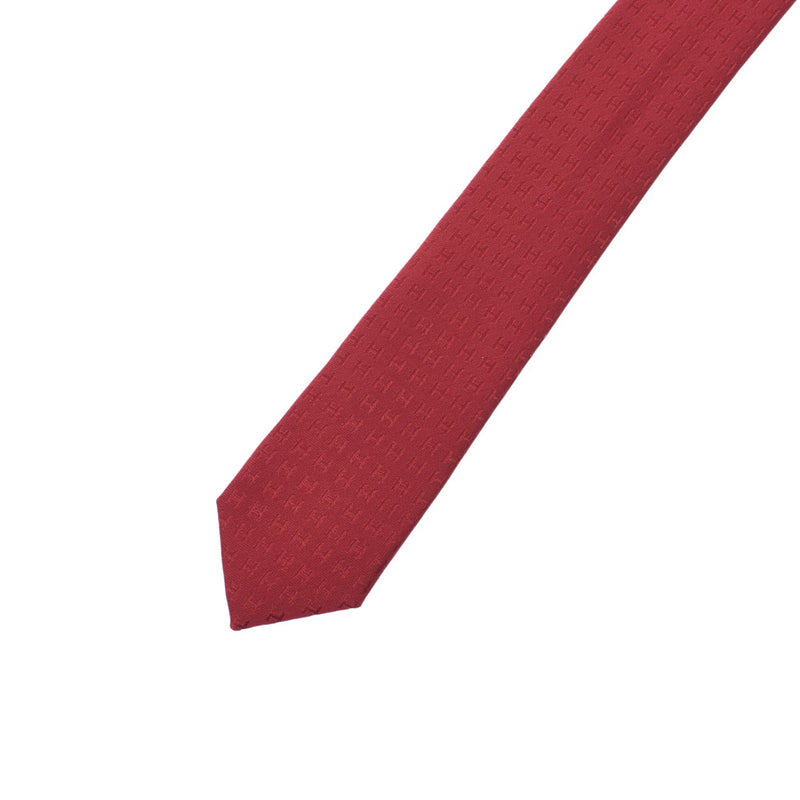 Hermes Hermes H型红色系统丝绸100％领带新Silgrin