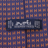 Hermes Hermes H Pattern Purple / Orange Men's Silk 100% Necktai New Silver