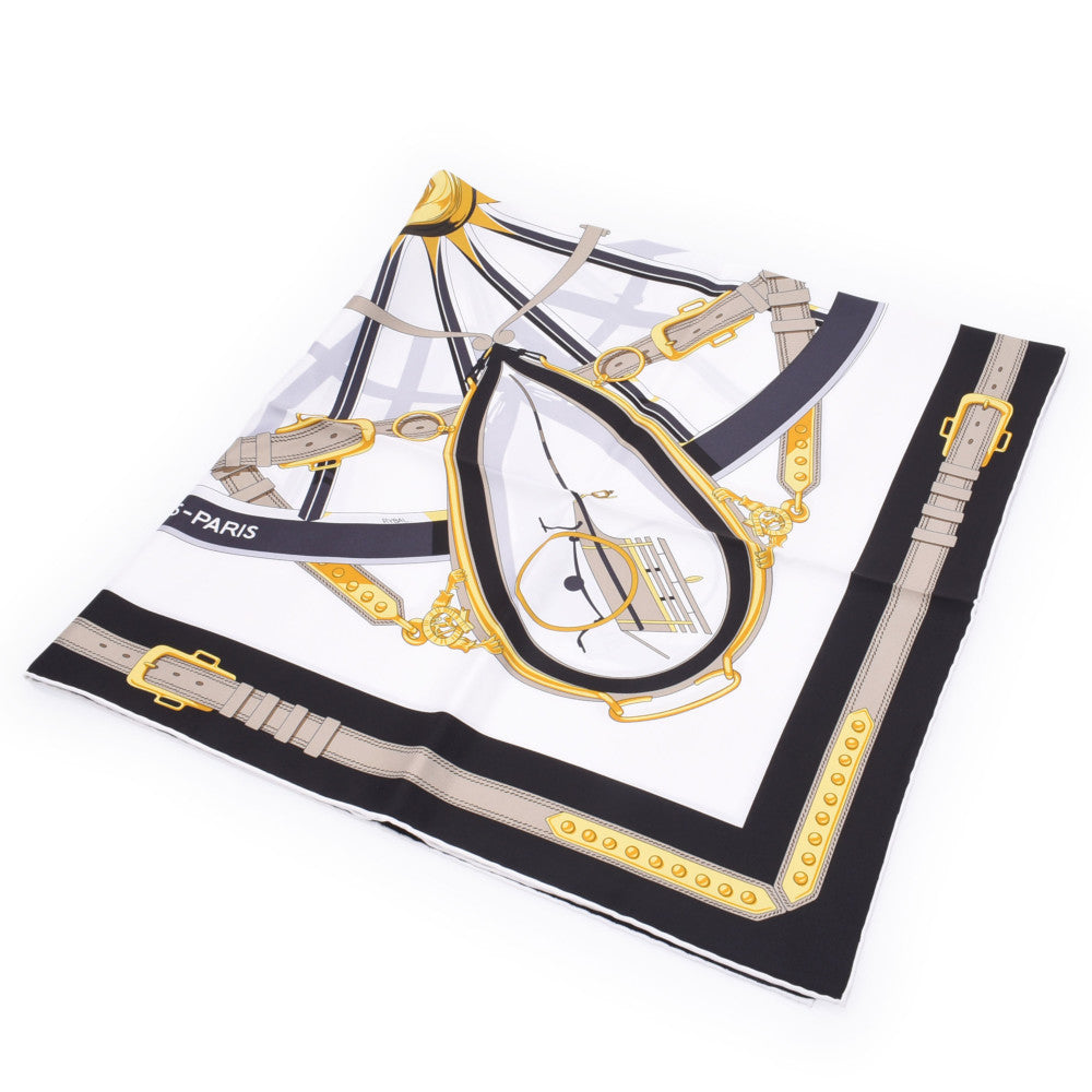 エルメスカレ90 自由への車輪 2021春夏 白/黒 レディース