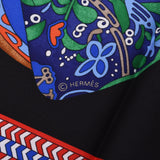 Hermes Hermes Cale 90 Cell de Step Black / Red Women Silk 100% Scarf New Silgrin