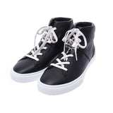 Hermes day dream high cut 42 black leather sneakers