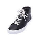 Hermes day dream high cut 42 black leather sneakers