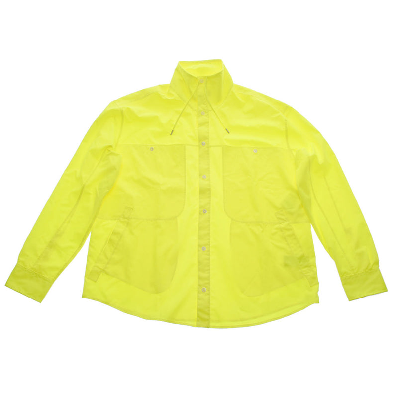 Hermes Hermes High Color Overshirt Size 48 Neon Yellow Men's Polyester 100% Long Sleeve Shirt New Sinkjo