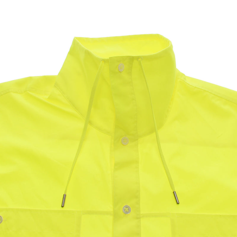 Hermes Hermes High Color Overshirt Size 48 Neon Yellow Men's Polyester 100% Long Sleeve Shirt New Sinkjo
