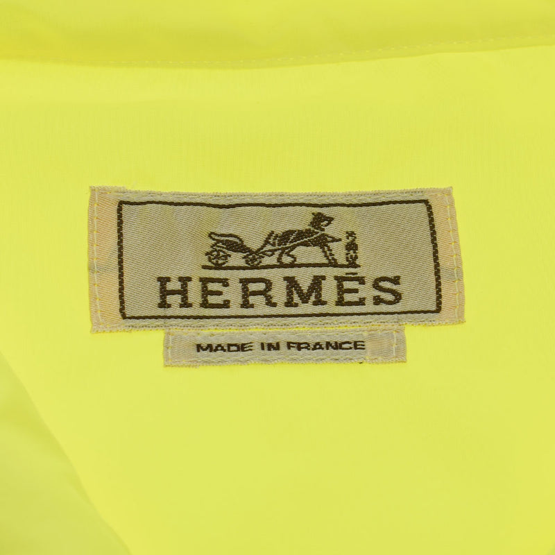 HERMES エルメス ハイカラーオーバーシャツ ネオンイエロー　48