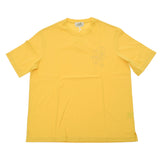 【父の日 5万以下】HERMES エルメス クールネック Tシャツ 刺繍入り  黄 メンズ コットン100％ 半袖シャツ 新品 銀蔵