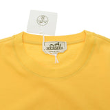 Hermes Hermes Cool Neck T-shirt Embroidered Yellow Size M Members Cotton 100% Short Sleeve Shirt New Sinkjo