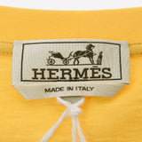 【父の日 5万以下】HERMES エルメス クールネック Tシャツ 刺繍入り  黄 メンズ コットン100％ 半袖シャツ 新品 銀蔵