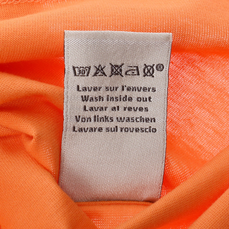 Hermes Hermes Cool Neck T-shirt Embroidered Orange Size M Men's Cotton 100% Short Sleeve Shirt New Sinkjo