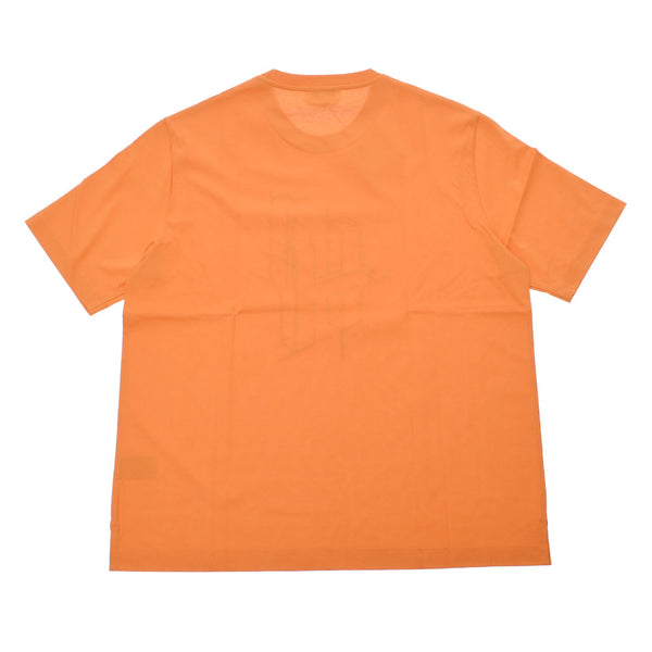 Hermes Hermes Cool Neck T-shirt Embroidered Orange Size M Men's Cotton 100% Short Sleeve Shirt New Sinkjo