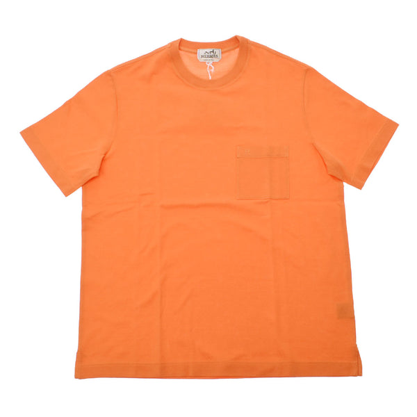 Hermes爱马仕酷领口袋T恤橙色尺寸长男装棉100％（达科科肯）短袖衬衫新Sinkjo