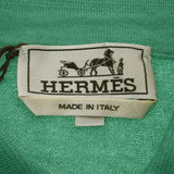 【父の日 5万以下】HERMES エルメス メンズポロシャツ 半袖  緑 メンズ カシミヤ60％ コットン40％ ポロシャツ 新品 銀蔵