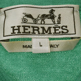 [父亲节50,000或更少] HERMES HERMES男士Polo衬衫短袖绿色男子羊绒60％棉40％Polo衬衫新金佐