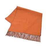 HERMES Hermes Rectovels Vicolor Orange/Tea Unisex Cashmere 100 % Muffler New Ginzo