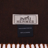 HERMES Hermes Rectovels Vicolor Orange/Tea Unisex Cashmere 100 % Muffler New Ginzo