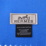 HERMES Hermes Hello Mr. Fariere Blue Unisex Cashmere 100 % Muffler New Ginzo