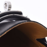 HERMES Hermes Destan Size 43 1/2 Black Silver Bracket Men's Calf Mokashin New Ginzo