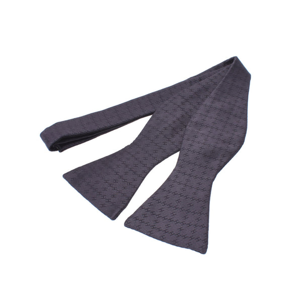 HERMES Hermes bow tie H pattern gray men's silk 100 % brand accessory new Ginzo