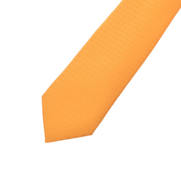 HERMES Hermes H pattern Orange Men's Silk 100 % Tie New Ginzo