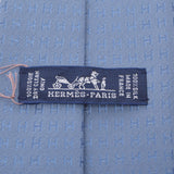 HERMES Hermes H pattern Blue Gray Men's Silk 100 % Tie New Ginzo
