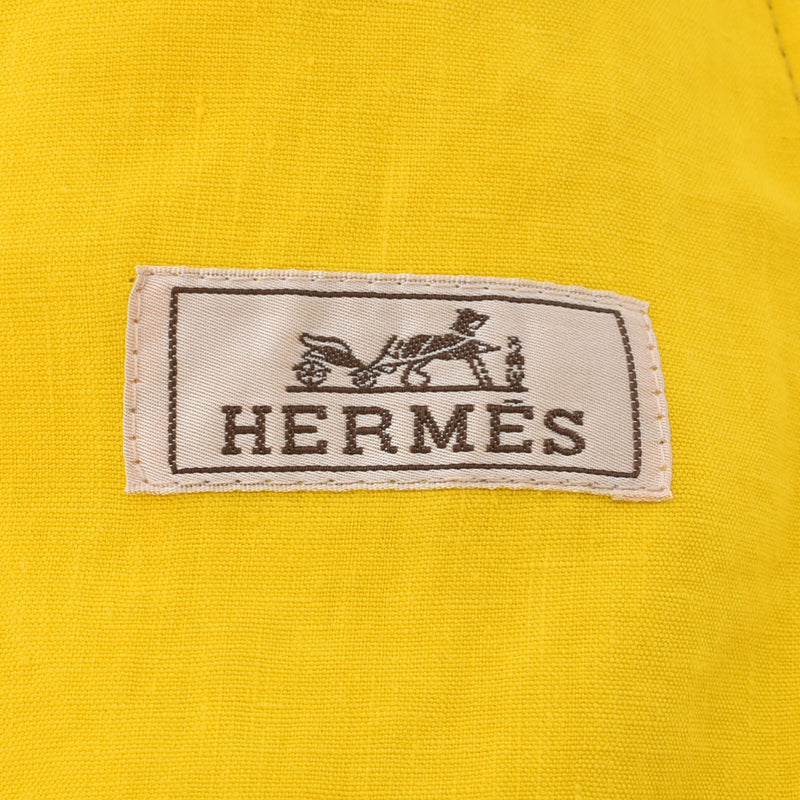 HERMES エルメス ジャケット セリエ金具 黄 サイズ50 メンズ リネン100％ ブルゾン 新品 銀蔵