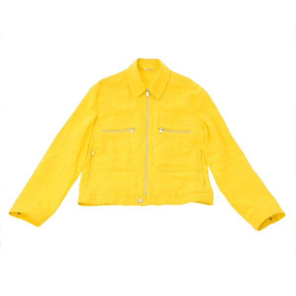 HERMES Hermes Jacket Serie Bracket Yellow Size 50 Men's Linen 100 % Blouson New Ginzo