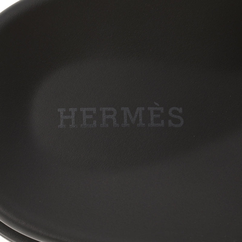 HERMES Hermes H motif size 44 tea/black men's leather sandals New Ginzo