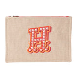 HERMES Hermes Yotting GM H H -Pattern Unisex Canvas Pouch New Ginzo