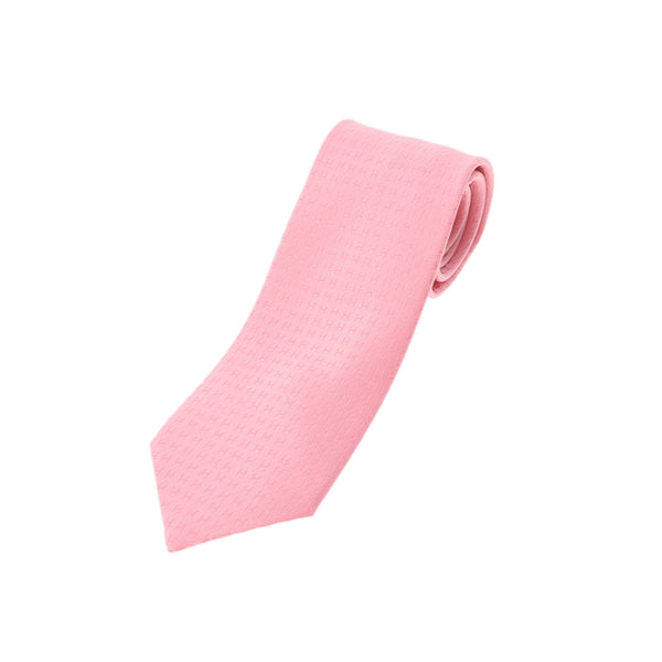 [Father's Day 50,000 or less] Ginzo New HERMES Hermes H pattern pink silk 100 % tie