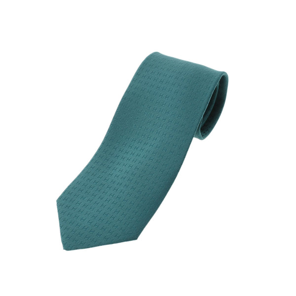 [Father's Day 50,000 or less] Ginzo New HERMES Hermes H pattern emerald silk 100 % tie