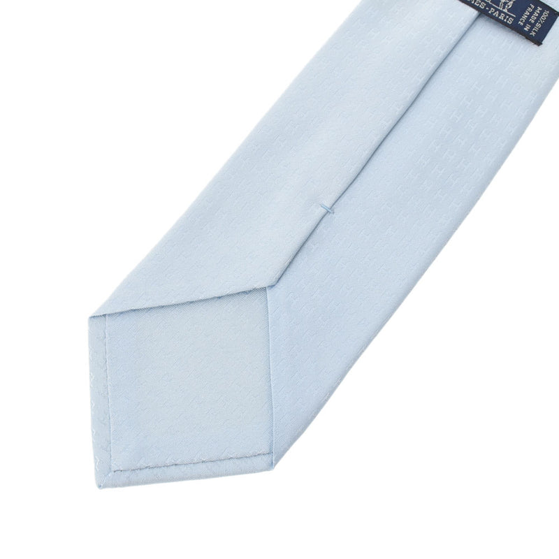 HERMES Hermes H pattern light blue men's silk 100 % tie new Ginzo
