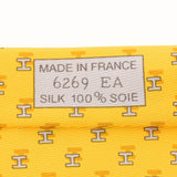 [Father's Day 50,000 or less] Ginzo New HERMES HERMES H Pattern Yellow Silk 100 % tie