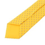 [父亲节50,000或以下] Ginzo New Hermes Hermes Hattern h图案黄色丝绸100％领带