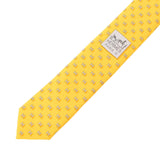 [父亲节50,000或以下] Ginzo New Hermes Hermes Hattern h图案黄色丝绸100％领带