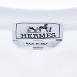 HERMES エルメス クルーネック 鹿の子 白 サイズL メンズ コットン100% 半袖Ｔシャツ 新品 銀蔵