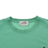HERMES Hermes Crew Neck Mini Leather Patch Green Size L Men's Cotton 100% Short Sleeve T -shirt New Ginzo