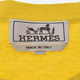 HERMES エルメス クルーネック 長袖 黄 サイズL メンズ コットン85%/カシミア15% ニット 新品 銀蔵