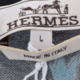 HERMES Hermes Men's Poro Shirt Play Ground Short Sleeve Navy Blue Size L Men's Cotton 100 % Polo Shirt New Ginzo