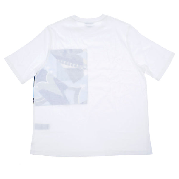 HERMES Hermes Crew Neck T -shirt Print Patch White Size L Men's Cotton 100 % Short Sleeve Shirt New Ginzo