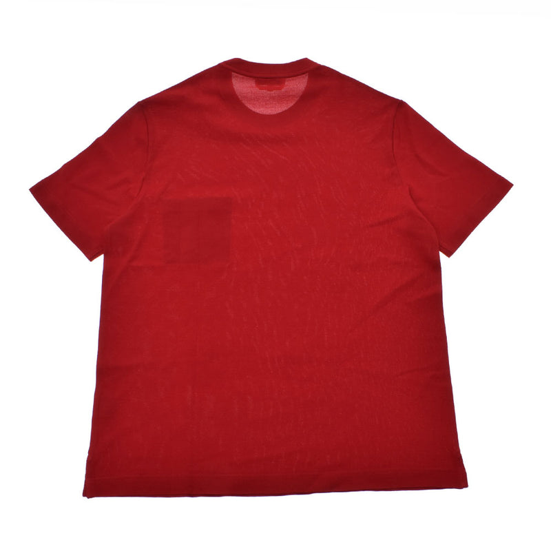 [Father's Day 50,000 or less] HERMES Hermes Crew Neck Kanoko Rougevif Size L Men's Cotton 100% Short Sleeve T -shirt New Ginzo
