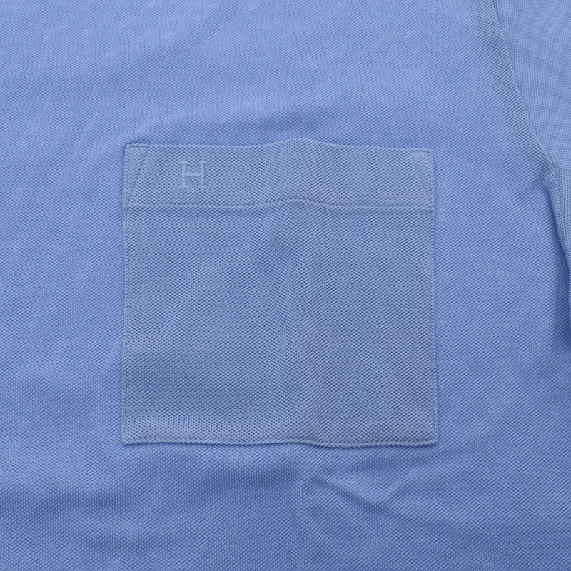 [Father's Day 50,000 or less] HERMES Hermes Crew Neck Kanoko Blue Ciel Size L Men's Cotton 100% Short Sleeve T -shirt New Ginzo