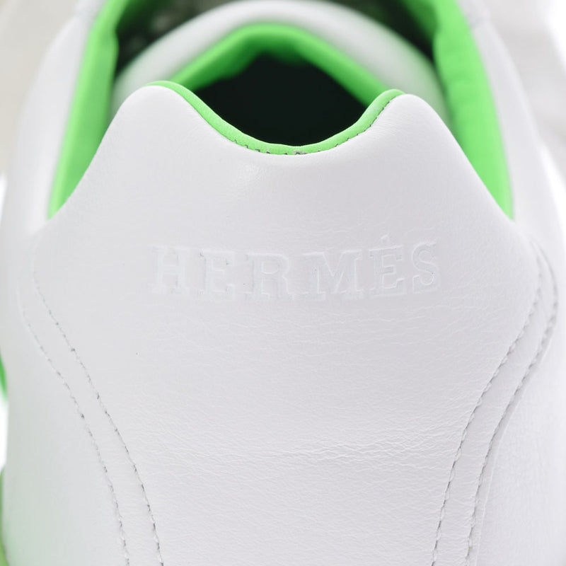 HERMES エルメス メンズスニーカー トレイル サイズ42 1/2 白/グリーン メンズ カーフ スニーカー 新品 銀蔵