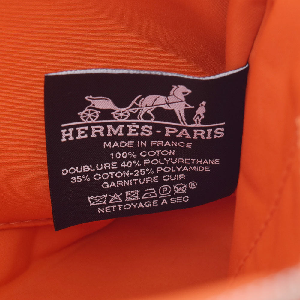 エルメスボリードポーチ MM オレンジ レディース キャンバス ポーチ