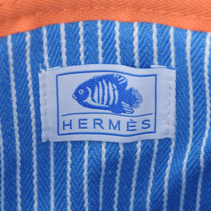 HERMES エルメス ポーチ 魚 白/青 レディース キャンバス ポーチ 新品 銀蔵