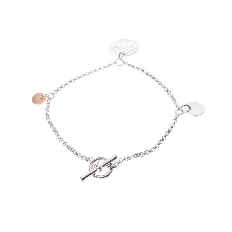 HERMES エルメス エクスリブリス SM シルバー レディース SV925/K18PG ブレスレット 新同 中古 銀蔵