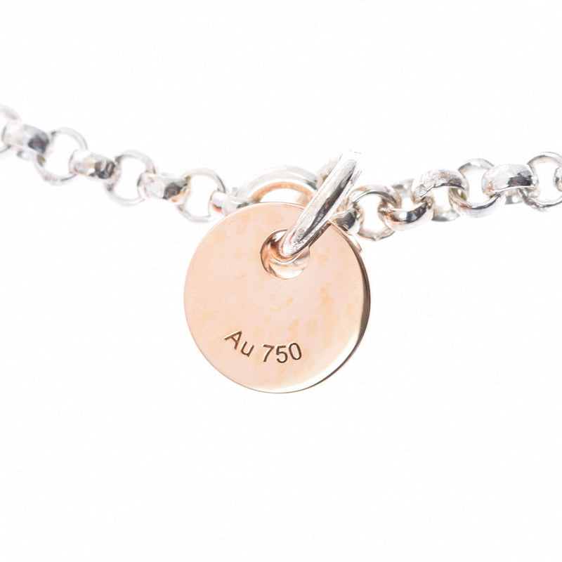 HERMES エルメス エクスリブリス SM シルバー レディース SV925/K18PG ブレスレット 新同 中古 銀蔵